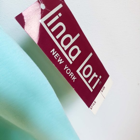 Linda Lori Women's Vintage 1992 Floral Sea Foam Scoop Neck Tee Shirt Top Blouse - Picture 12 of 13